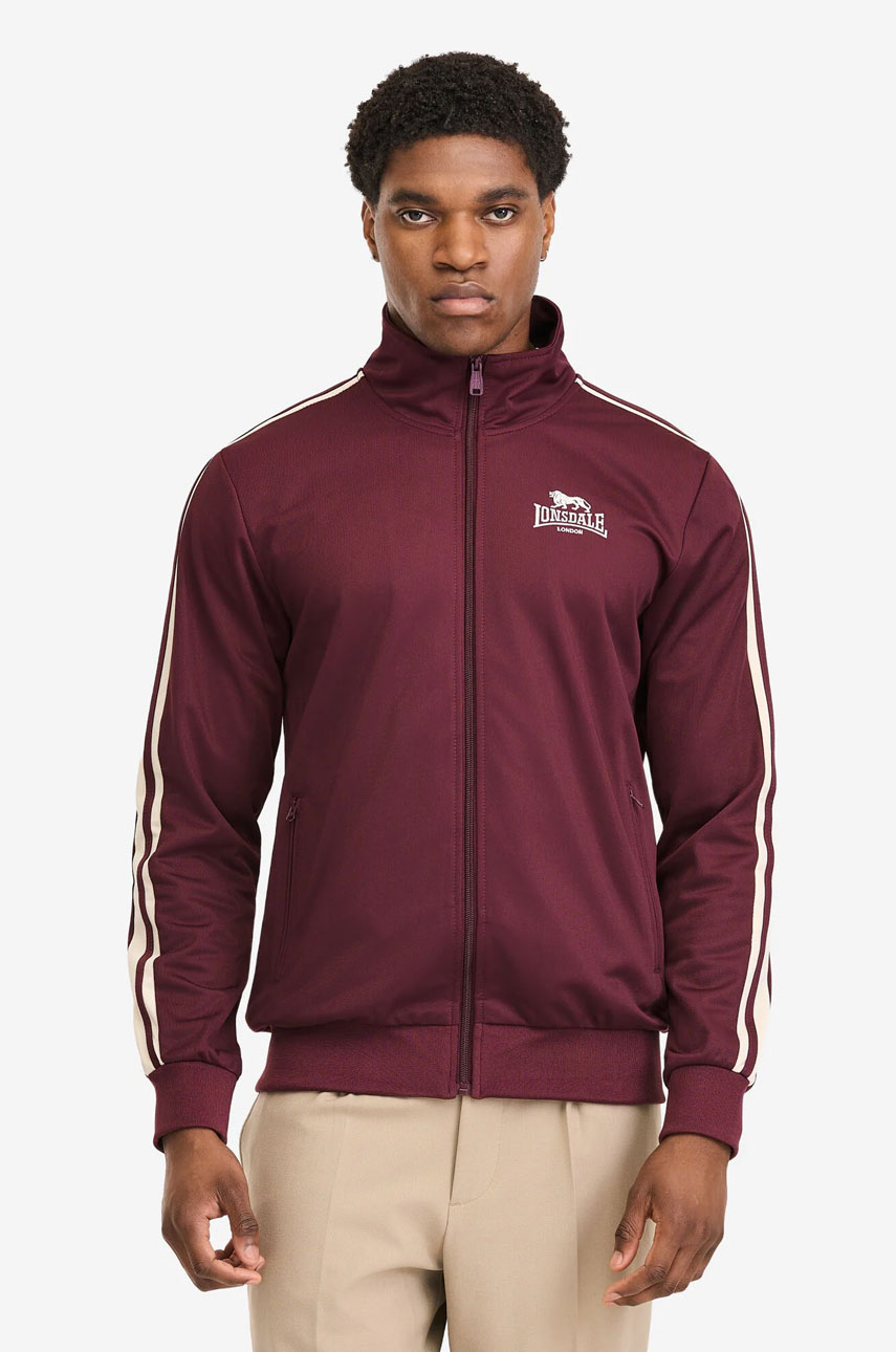 Rozpinana bluza typu Track Top LONSDALE LONDON HOYLAKE Bordowa