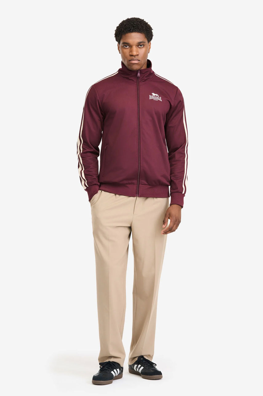 Rozpinana bluza typu Track Top LONSDALE LONDON HOYLAKE Bordowa