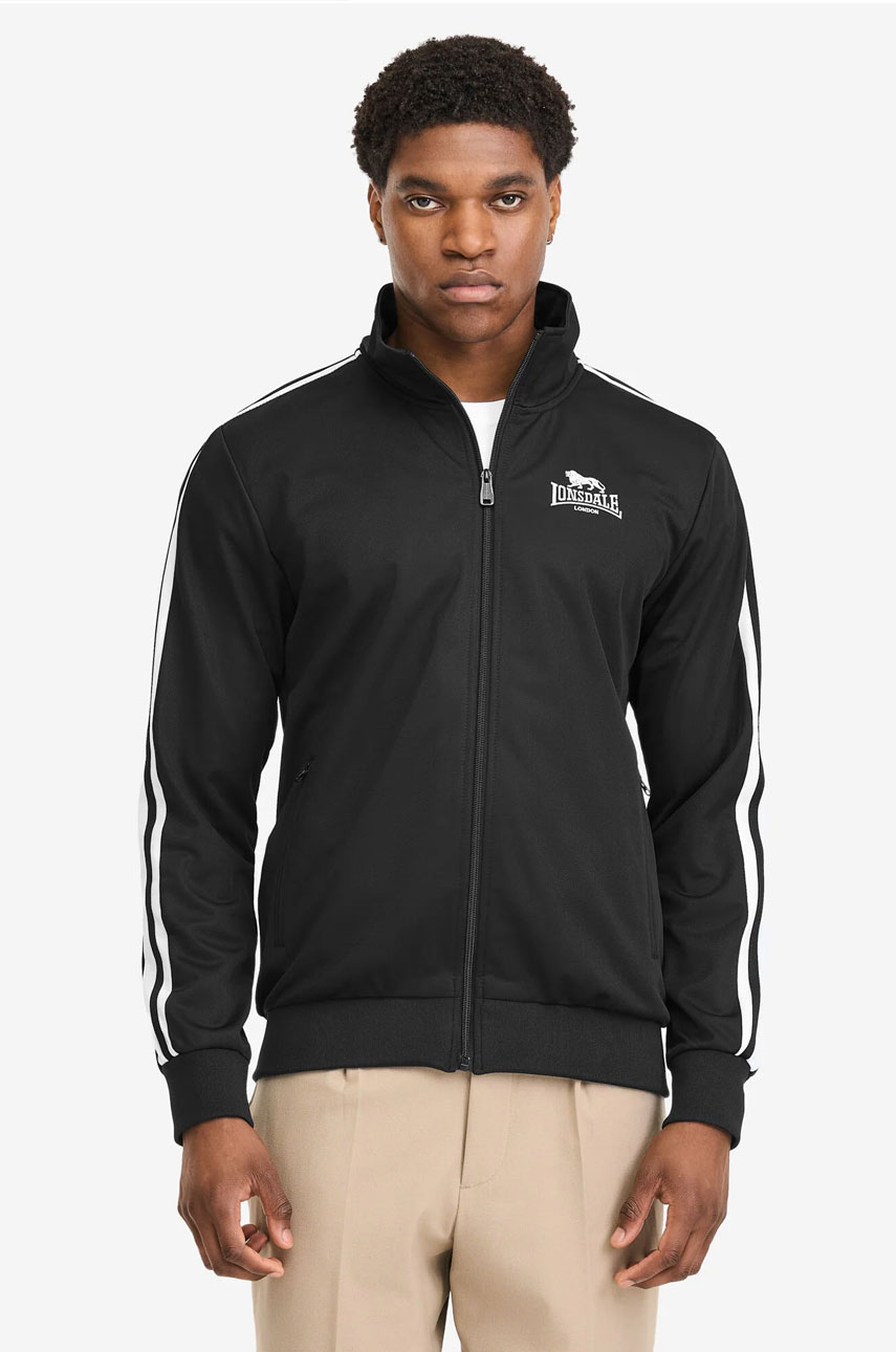 Rozpinana bluza typu Track Top LONSDALE LONDON HOYLAKE Czarna
