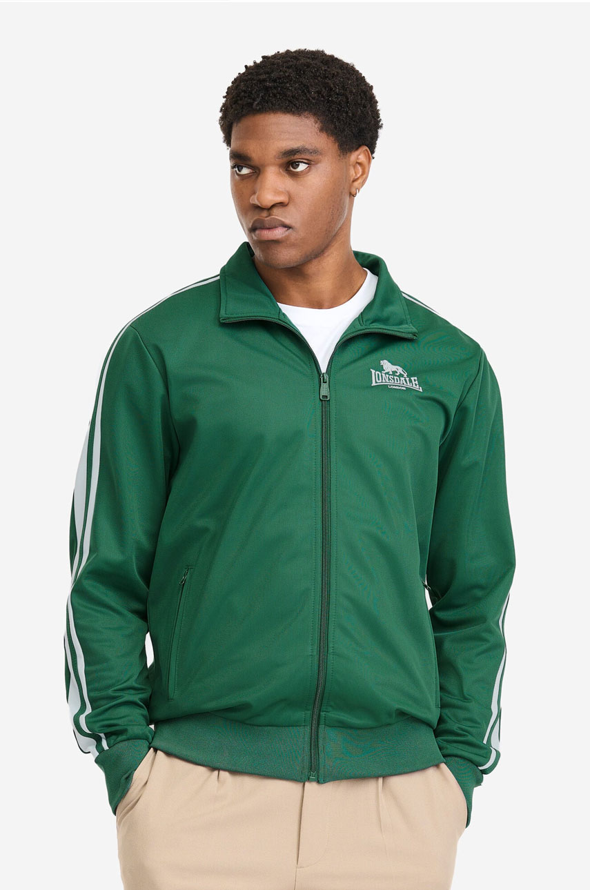 Rozpinana bluza typu Track Top LONSDALE LONDON HOYLAKE Zielona