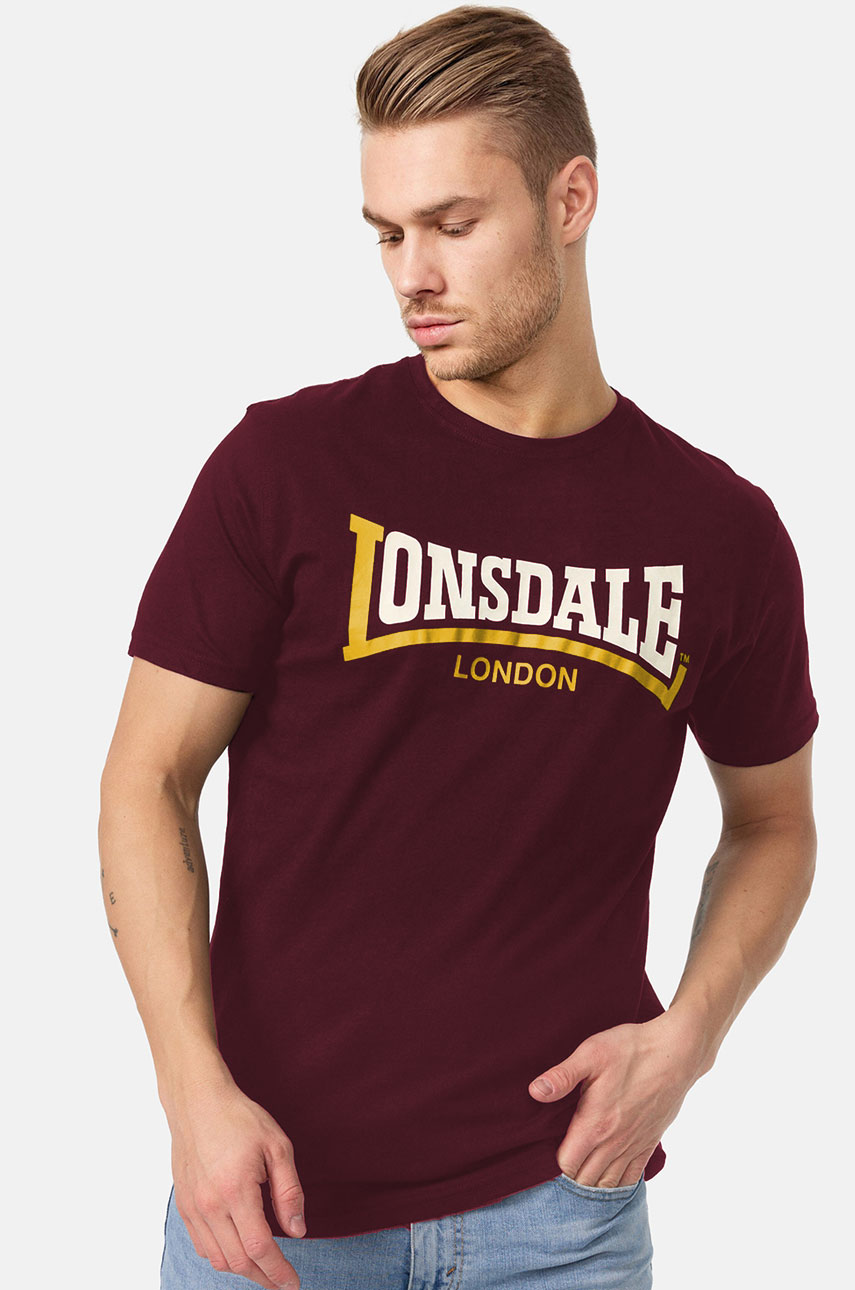 Koszulka T-shirt LONSDALE LONDON TWO TONE Bordowa