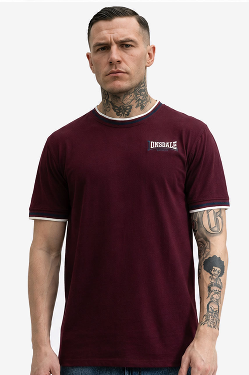 T-shirt  LONSDALE LONDON QUIN Bordowa